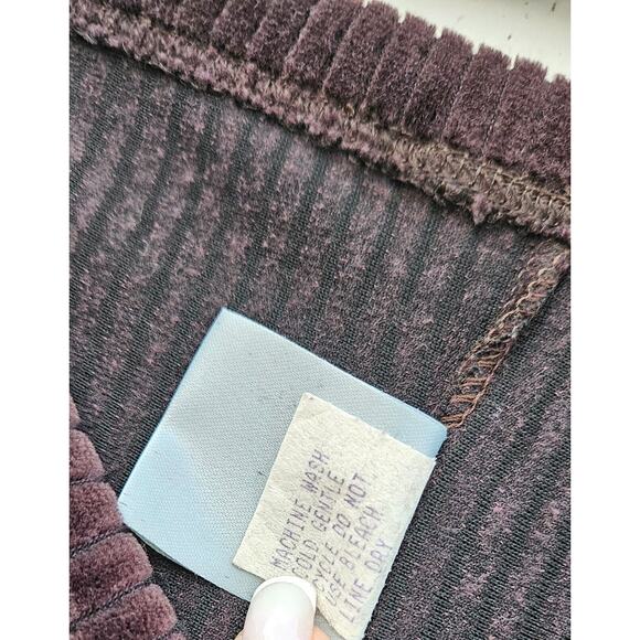 Vintage 90s Equestrian Design Leggings Small Brown Velvet Ribbed Pull On Cuffed - Picture 9 of 12